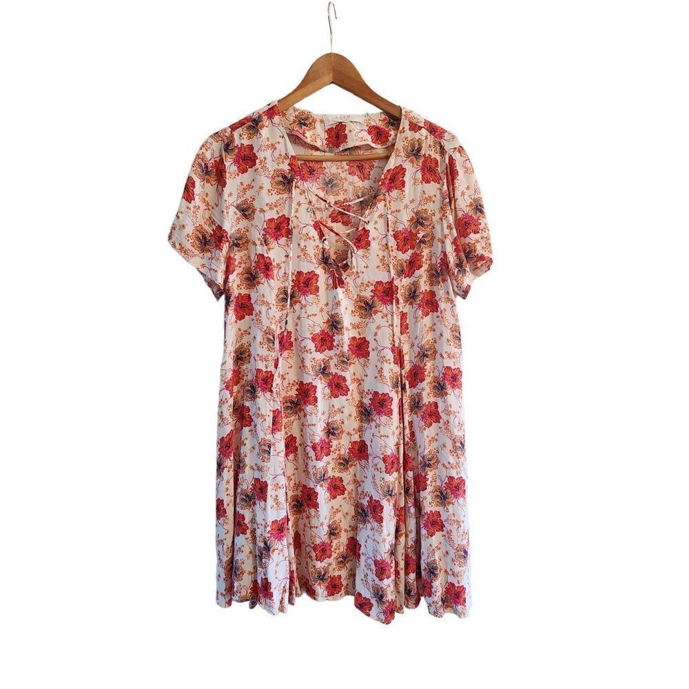 ASTR the Label orange and red floral sheath dress size medium